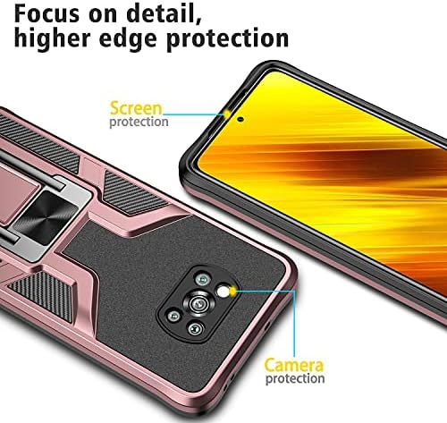 Hodywin Kılıf için Xiaomi Poco X3 NFC, manyetik araç tutucu Braketi Shell Kılıf Askeri Sınıf Koruma Darbeye dayanıklı Kılıf için