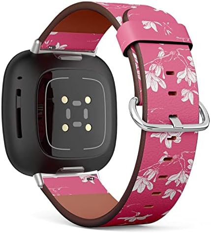 CJBROES Yedek Deri saat kayışı, Fitbit ile Uyumlu Versa 3 ve Fitbit Anlamda Bileklik Bilezik Aksesuar-Manolya Çiçek Japonya