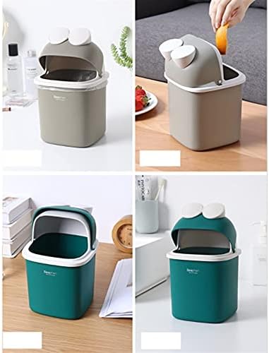 MKJLSD Çöp Kutuları, Çöp tenekesi Banyo Vanity için Kapaklı Küçük çöp tenekesi Sehpa için Sevimli Kurbağa Masa Üstü Çöp Tenekesi-Makyaj