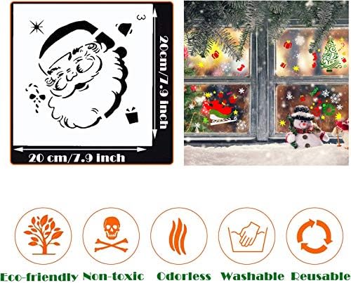 LLGLTOMO 8 Paketi Noel Şablonlar için Boyama Ahşap, Yeniden Kullanılabilir Noel Çizim Boyama Şablonlar Şablonları ile Santa Noel