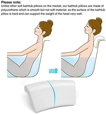 MHSHCQ banyo yastığı Yumuşak Kalınlaşmış Arkalığı Vantuz Küvet Yastık Spa Boyun Tutucu Küvet banyo yastığı (Renk: Beyaz)