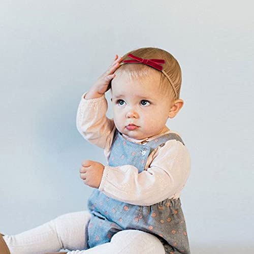 12 ADET Bebek Kız Bantlar ve Yaylar Hairbands, Yenidoğan Bebek Yürüyor Yumuşak Naylon Elastik El Yapımı Saç Aksesuarları LNGLAT