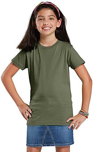 LAT Kızların %100 Pamuk İnce Jersey Ekip Boyun Kısa Kollu T-Shirt