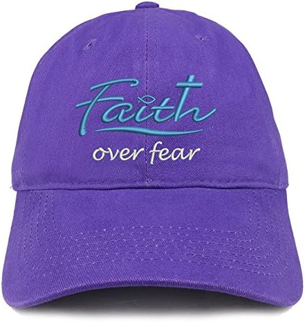 Moda Giyim Mağazası Faith Over Fear İşlemeli Fırçalanmış Pamuklu Baba Şapkası Ball Cap