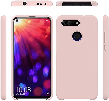 CHENZHIQIANG Cep Telefonu Kılıfı Büyük Düz Renk Sıvı Silikon Dropproof Koruyucu Kılıf ıçin Huawei Onur Görünüm 20 (Siyah) (Renk: