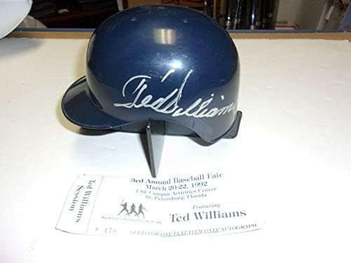 Ted Williams Boston Redsox W/gösteri Bileti W/coa İmzalı Mini Kask - İmzalı MLB Mini Kasklar