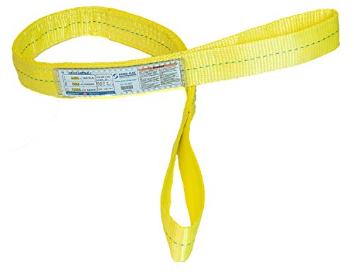 Stren-Flex-ABD'de Üretilmiştir - 13 ft Polyester Düz Göz Web Sling Web Sling (6400 Dikey-5000 Gerdanlık-12800 Sepet)