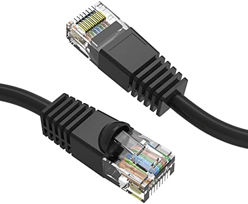 POWERFLUX Cat6 Ethernet Kablosu 200 Ft (10 Paket) - Cat6 Yama Kablosu, Cat6 Kablosu, Cat6 Ağ Kablosu, İnternet Kablosu - (Siyah)