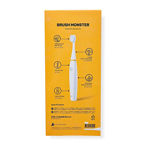 BRUSHMONSTER Akıllı Diş Fırçası Çocuklar için Bluetooth Bağlantılı Elektrikli Sonik Diş Fırçası (Diş Fırçası)