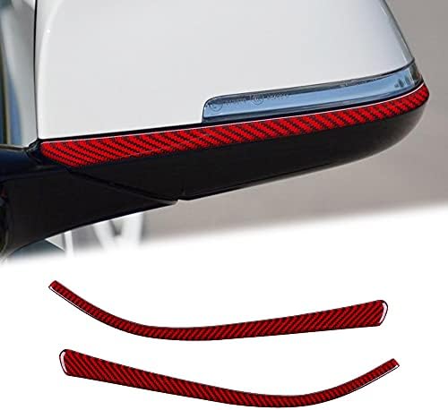 BLAKAYA ıle Uyumlu Karbon Fiber Ayna Trim Şerit BMW 3 Serisi 3GT F30 F34 2013 2014 2015 2017 2018 2019 (2 ADET Kırmızı)