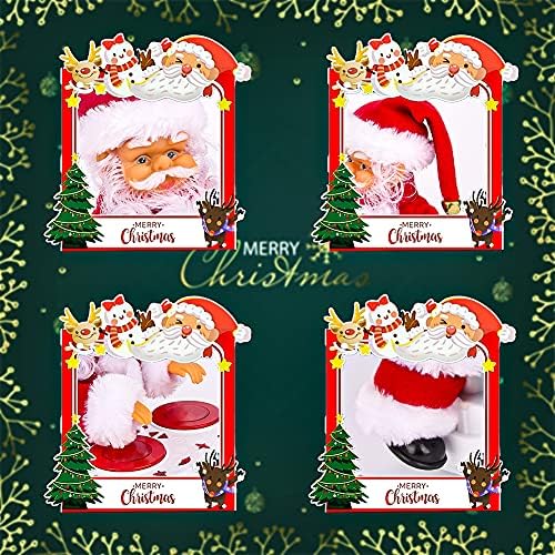 Livany Santa Oyuncak Noel Süs, elektrikli Davul Noel Süslemeleri ile 3 Küçük Tekerlekler Parlayan Dans Noel Oyuncaklar Yenilik