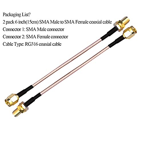 SMA Koaksiyel Kablo RG316 SMA Erkek SMA Dişi RF Koaksiyel Kablo 6 inç(15 cm) WiFi Kablosuz Ağ için 2G 3G 4G Anten Yönlendirici