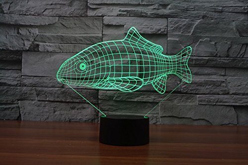 SUPERNİUDB 3D Güzel Balık Gece Lambası masa lambası 3D Lamba masa Lambası 3D LED USB 7 Renk Değişimi LED Masa Lambası Noel Oyuncak