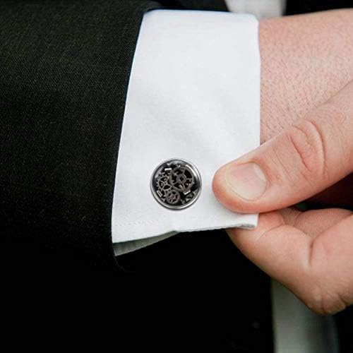 ÜÇ TUŞLARI TAKI Steampunk Kol Düğmeleri Karbon Fiber Dişli Kakma İzle Hareketi Kol Düğmeleri Gül Altın Siyah Kol Düğmeleri Erkek