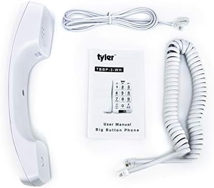 Tyler TBBP-3-WH Yaşlılar ve Kullanım Kolaylığı için Hoparlörlü Büyük Düğmeli Kablolu Telefon