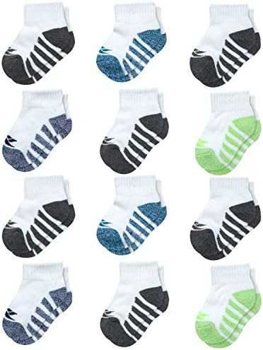 Reebok Bebek ve Yürümeye Başlayan Çocuk Konfor Yastık Çeyrek Kesim Çorap (12 Paket)