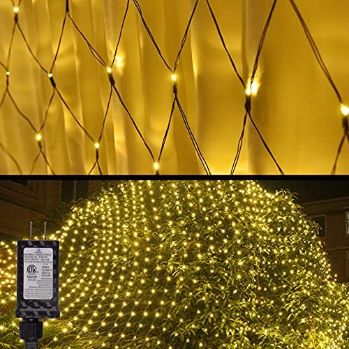 Dchola noel Net ışıkları, 200 LED Net ışıkları açık örgü ışıkları ile 8-aydınlatma modları peri ışıkları su geçirmez Net noel