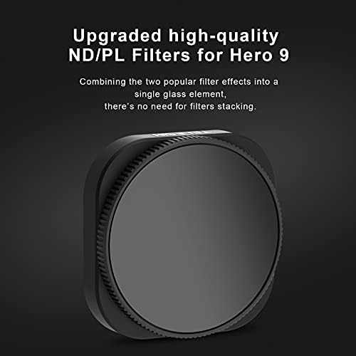 TELESIN 3-Pack ND8/PL ND16/PL ND32/PL Lens Filtre için GoPro Hero 10 Hero 9 Siyah, nötr Yoğunluk ve Polarize Fonksiyonu Kombinasyonu