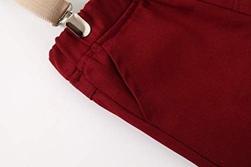 Kimocat Bebek Erkek Beyefendi Kıyafetler Takım Elbise Uzun Kollu Gömlek Jartiyer Pantolon Papyon Giyim Seti
