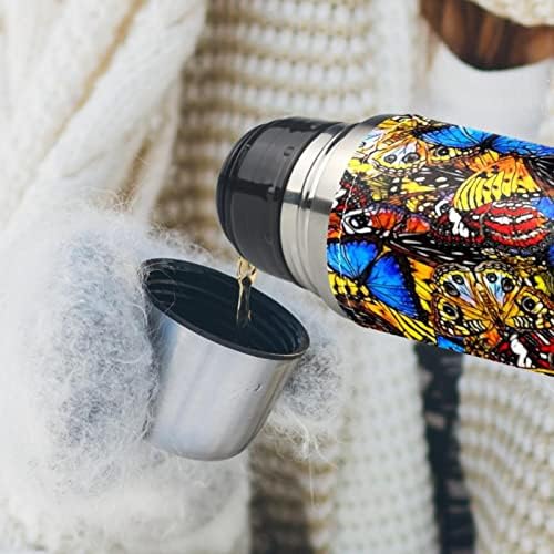Lılıbeely 17 oz Vakum Yalıtımlı Paslanmaz Çelik Su Şişesi Spor Kahve Seyahat Kupa Flask Hakiki Deri Sarılmış BPA Ücretsiz, renkli