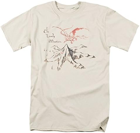 Hobbit Yalnız Dağ Resmen Lisanslı Yetişkin T-Shirt Bej