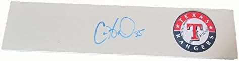 Cole Hamels İmzalı Logo Pitching Kauçuk W/KANIT, Bizim için Cole İmzasının Resmi, PSA / DNA Kimliği Doğrulanmış, Dünya Serisi