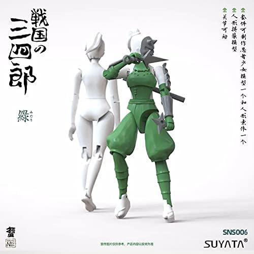 Suyata 1/24 Ölçekli Samuray Piyade Sanshiro, Ninja Kız-Yeşil-Plastik Model Oluşturma Kiti SNS-006