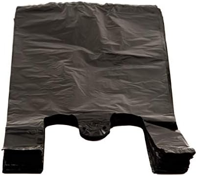 EcoQuality Plastik Siyah Tişört Çantaları 6000ct, 1/10 Alışveriş Çantaları, Bakkal Çantaları, Poli Çantalar, Çok Kullanımlı,