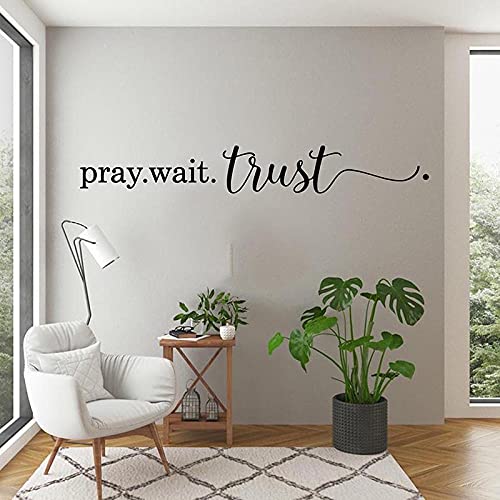 Dua Bekleyin Güven Hıristiyan Duvar Sticker Yatak Odası Oturma Odası Jesue Dua Güven Alıntı Duvar Çıkartması Parti İncil Ayet