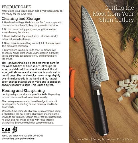 Shun Çatal Bıçak Takımı Klasik 3 Parçalı Başlangıç Seti; 8” Çok Amaçlı Şef Bıçağı, 3.5” Soyma Bıçağı ve 6” Maket Bıçağı Temel
