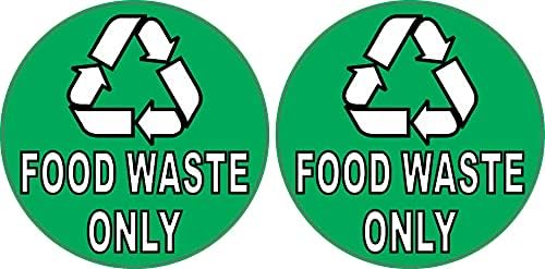 StickerTalk Geri Dönüşüm Gıda Atıkları Sadece Vinil Çıkartmalar, 1 Sayfa 2 Çıkartma, Her Biri 3 inç x 3 inç