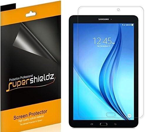 (3 Paket) Supershieldz Samsung Galaxy Tab için Tasarlanmış E 9.6 inç Ekran Koruyucu, yüksek Çözünürlüklü Clear Shield (PET)