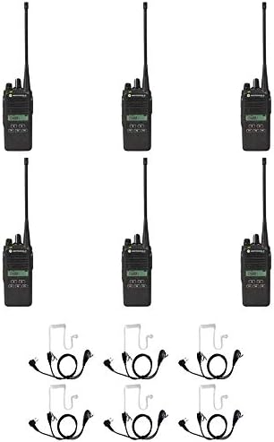 Motorola CP185 VHF 134-174 MHz 16 Kanal 5 Watt Radyo ile E326 Gözetim Kulaklık (6 Paket)