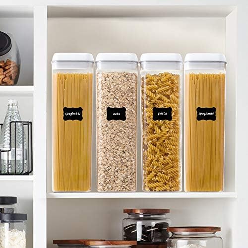 Hava geçirmez Gıda Saklama Kapları, Vtopmart 4 Parça BPA Ücretsiz Plastik Spagetti Konteynerler ile Kolay Kilit Kapaklar, Mutfak