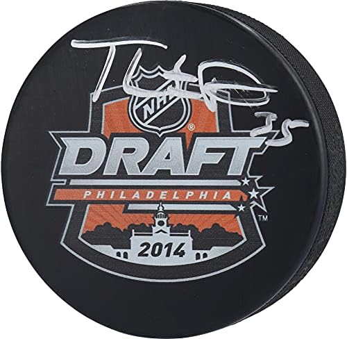 Thatcher Demko Vancouver Canucks İmzalı 2014 Taslak Logo Hokey Diski-İmzalı NHL Diskleri