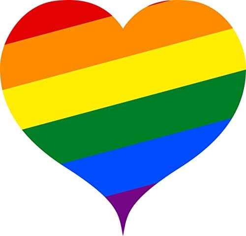 Rogue Nehir Taktik 4 Paket Gökkuşağı Bayrağı Kalp Araba Çıkartması Tampon Sticker Eşcinsel Gurur LGBT Eşcinsel Lezbiyen Biseksüel