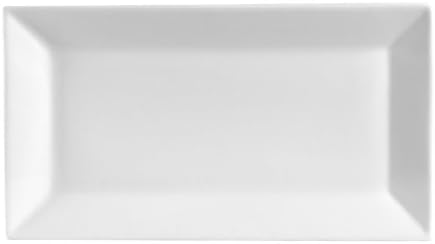 CAC Çin KSE-41 Kingsquare Porselen Dikdörtgen Tabağı, 12 x 4, Süper Beyaz, 36 Kutu