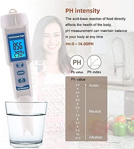 AMDHZ Hassas Su Kalitesi Test Metre Sıcaklık Dört-in-one Çok Parametre Kalem PH Metre Dijital PH Test Kalem için Su Su Kalitesi