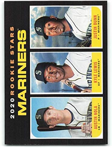 2020 Topps Mirası 391 Justin Dunn / Austin Nola / Kyle Lewis RC Çaylak Seattle Mariners MLB Beyzbol Ticaret Kartı