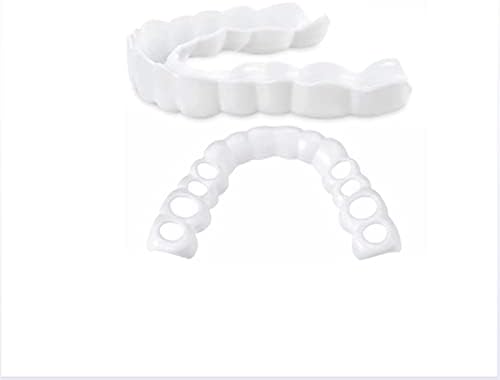 GDYJP Protez Kozmetik Diş, Diş Silikon Diş Beyazlatma Geçici Protez Diş Üst Alt Yanlış Diş Diş Protez (Boyut : 8 pair)