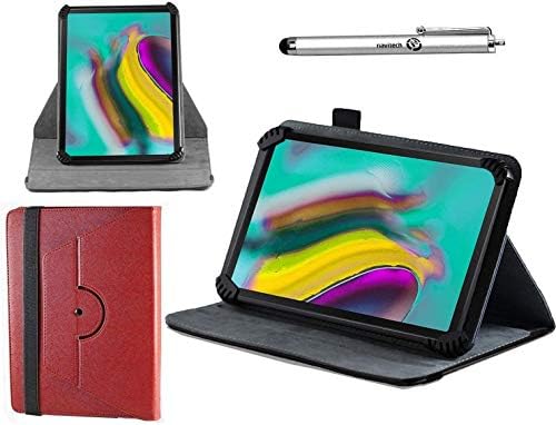 Navitech Kırmızı Kılıf ile 360 Dönme Standı & Stylus ile Uyumlu VANKYO MAtrixPad S21 10 İNÇ Tablet
