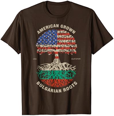 Amerikan Yetiştirilen Bulgar Kökleri Bulgaristan Bayrağı T-Shirt