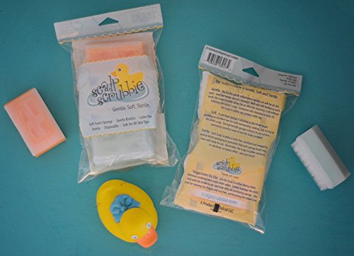 Scalp Scrubbie 3-pk, Steril, Beşik Kapağı ve Bebek Banyo Zamanı Sünger Fırçası