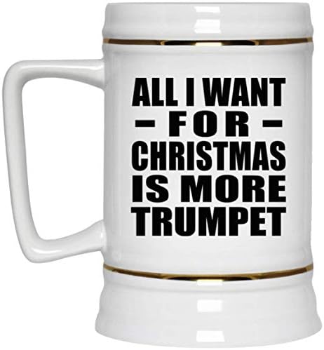 Noel İçin tek İstediğim Daha Fazla Trompet-22oz Bira Stein Seramik Bar Kupa Tankard Drinkware-Arkadaş için Anne Baba Çocuk Oğlu