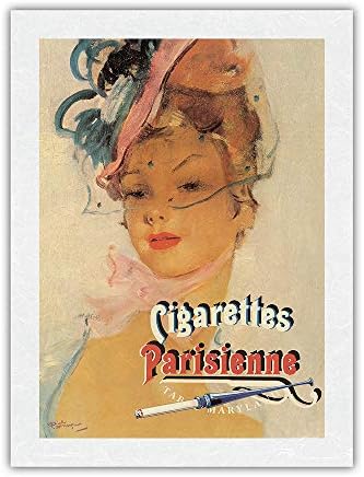 Parisienne-İsviçre Marka Sigaralar-Jean Gabriel Domergue tarafından Vintage Reklam Posteri-Prim Unryu Pirinç Kağıdı Sanat Baskı