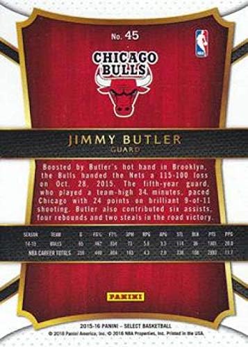 2015-16 Select Basketball Concourse 45 Jimmy Butler Chicago Bulls Panini America tarafından yapılan Resmi NBA Ticaret Kartı