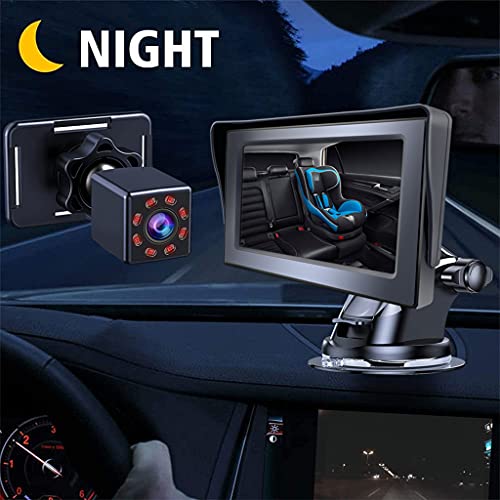Bebek Araba Ayna Kamera ile 4.3 Yüksek Çözünürlüklü Ekran Gece Görüş Monitör