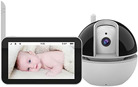 Kameralı Bebek Monitörü 5 İnç 720P Video Bebek Monitörü İki Yönlü Ses 355° PTZ Döndürme 5 Ninniler Gece Görüşü Otomatik Anahtarlama