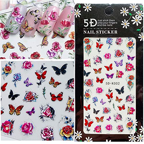 WeDaı 5D Kabartmalı Çivi Sticker Kendinden Yapışkanlı Çıkartması DIY Nail Art Çiçekler Tırnak Folyo Çıkartmaları Manikür Aksesuarları