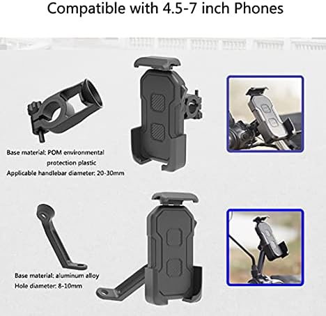 CHDFGYY Motosiklet Telefon Dağı Ayarlanabilir Bisiklet telefon tutucu Anti-Shake telefon Standı için 4.5-7 inç, telefon Kelepçe